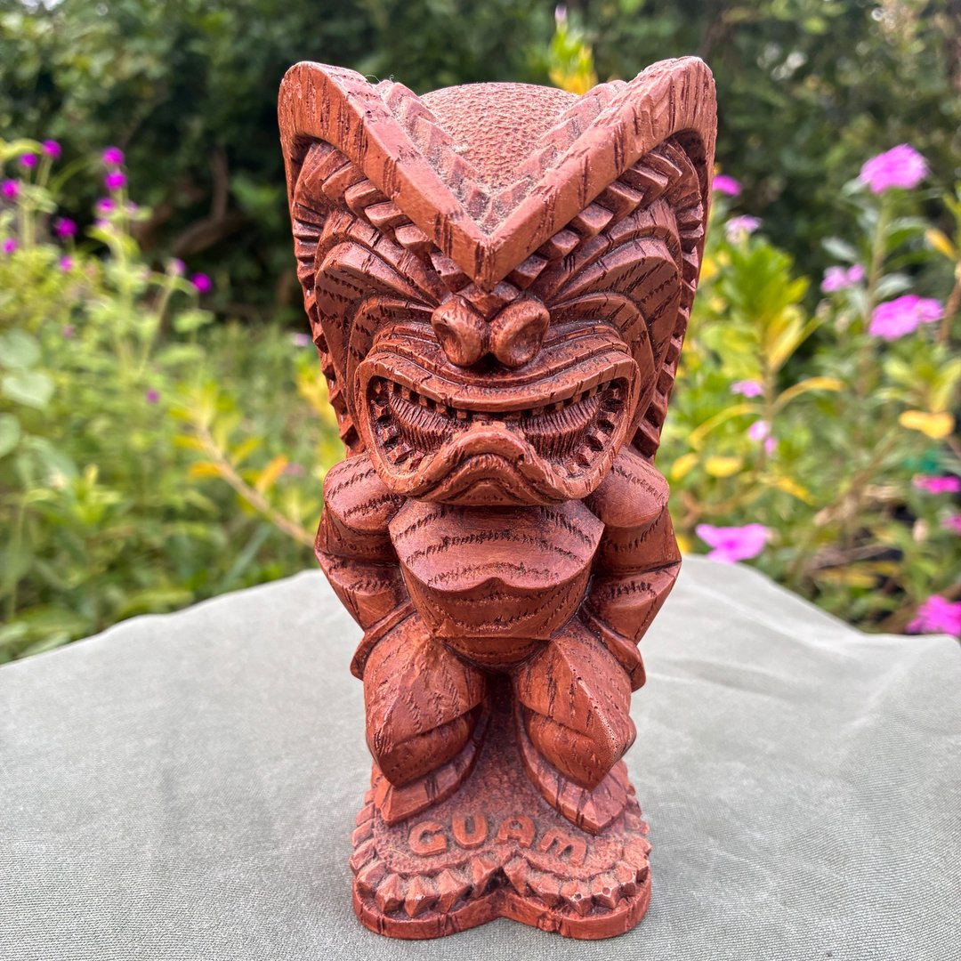 夏威夷制造 复古招财 tiki 木头 棕色 好运 - 摆饰 - 树脂 咖啡色