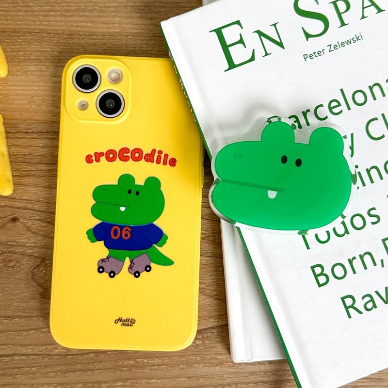鳄鱼 iPhone16/15/14/13/12/11 保护套压克力智慧托克套装 - 手机壳/手机套 - 硅胶 黄色