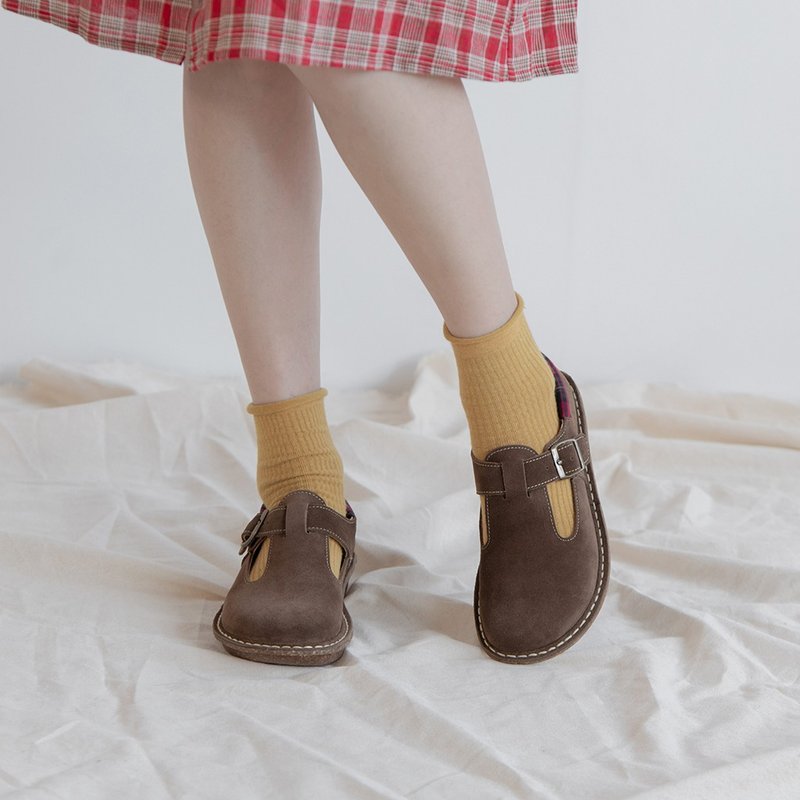 【 3M防水皮革】 大头玛丽珍 _ 咖 - 女款休闲鞋 - 真皮 咖啡色