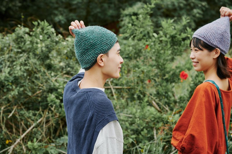 冬日尖尖精灵帽 - 常绿 - 帽子 - 羊毛 绿色