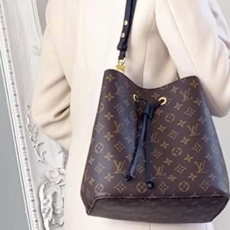Louis Vuitton Néonoé Monogram 水桶包黑色饰边款近新补货上架 - 侧背包/斜挎包 - 真皮 咖啡色