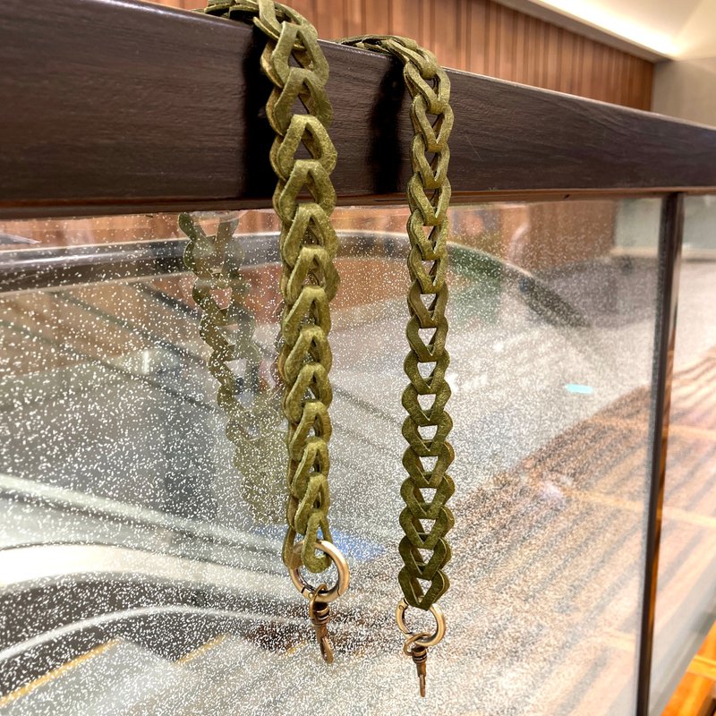 真皮舒适减压可调式手机斜背绳、包包挂绳 -磨砂抹茶绿 母亲节 - 手机配件 - 真皮 绿色