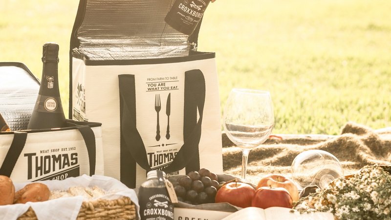 汤玛仕肉铺复古时尚保冷袋(大) 28x20x30(cm) - 便当盒/饭盒 - 其他材质 黑色