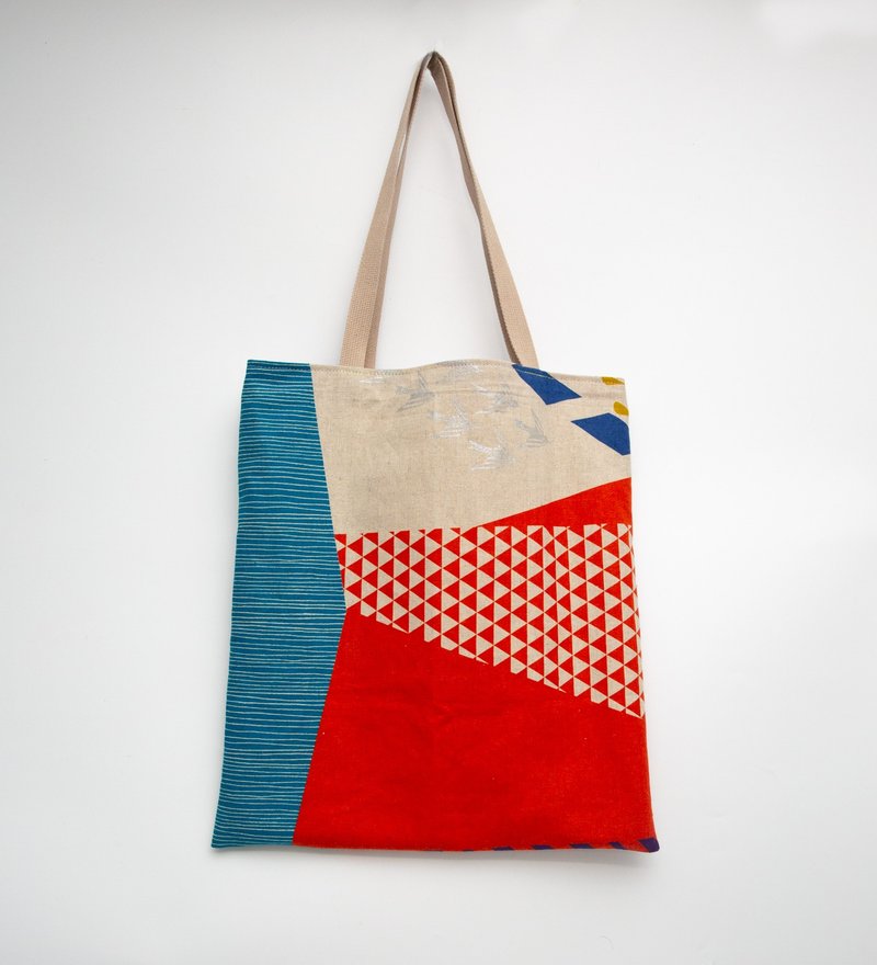 红色系手工肩背棉质购物袋/环保袋 - 手提包/手提袋 - 棉．麻 红色