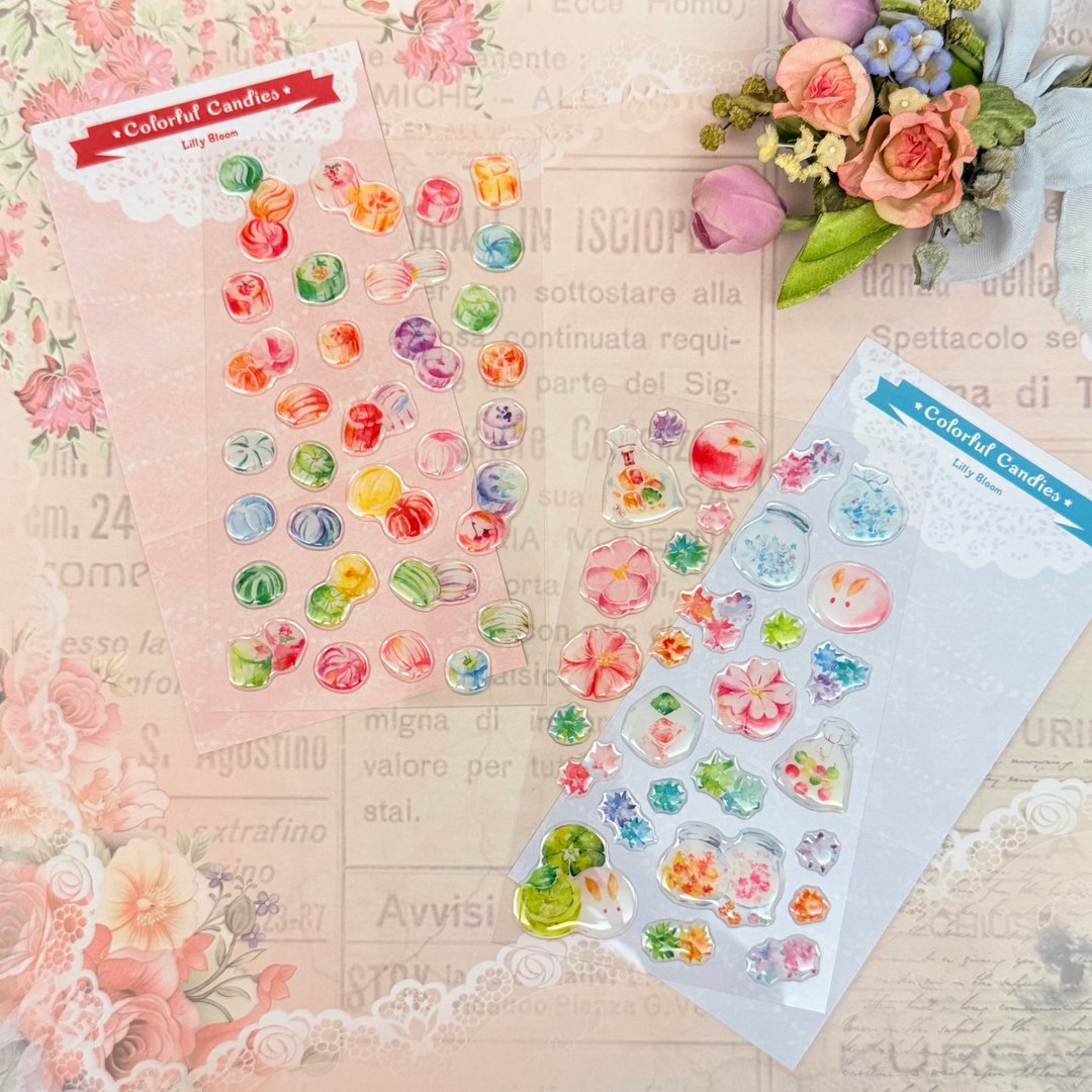 晶莹剔透滴胶日式糖果贴纸【Colorful Candies】 - 贴纸 - 树脂 