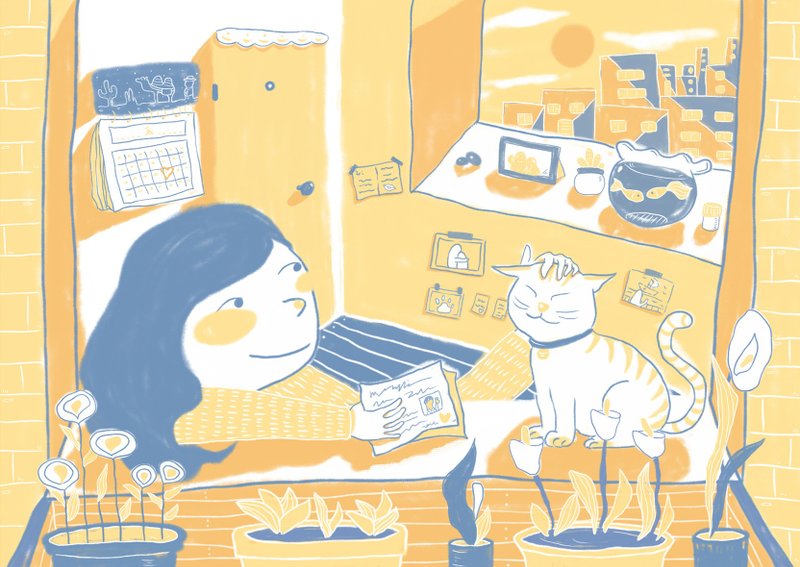 【盲藤手作-有我在】M05 明信片馆内任选三入 - 卡片/明信片 - 纸 橘色