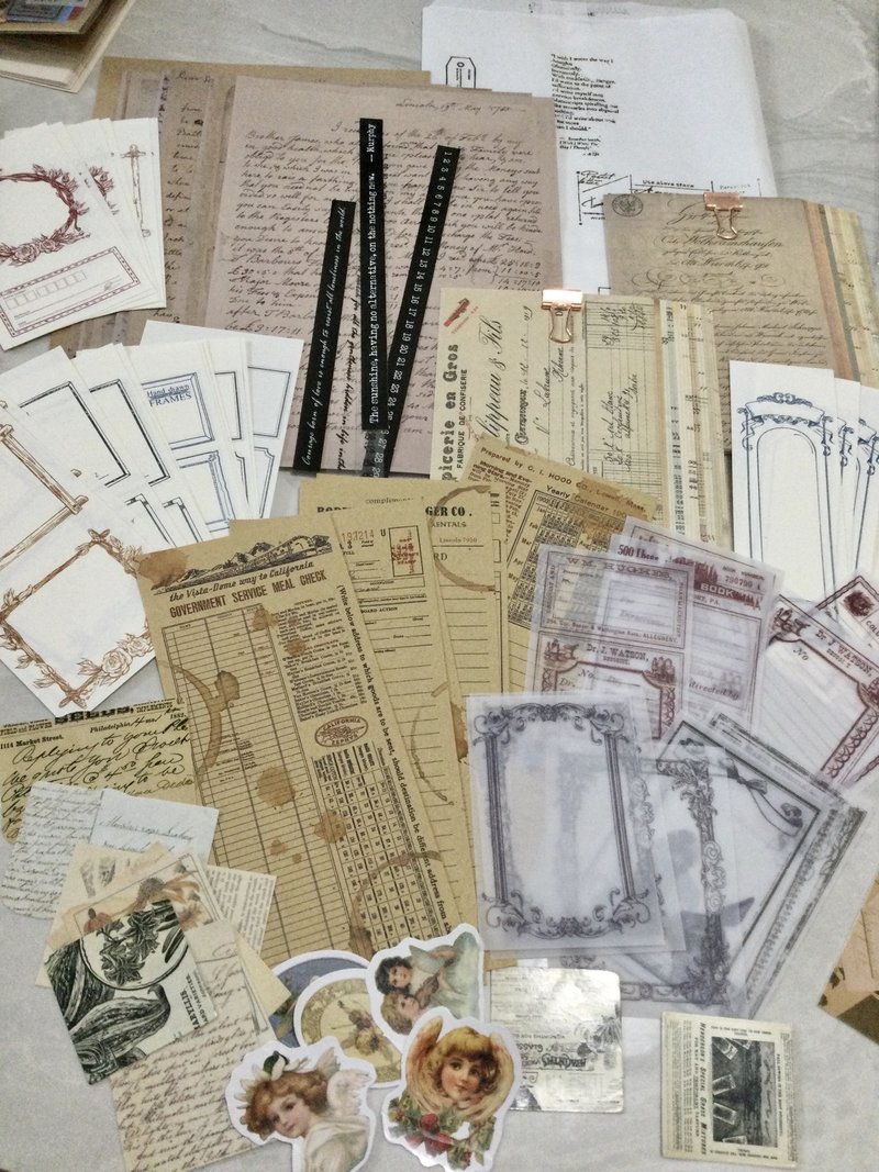 复古风手帐拼贴素材包 No.3 - 贴纸 - 纸 