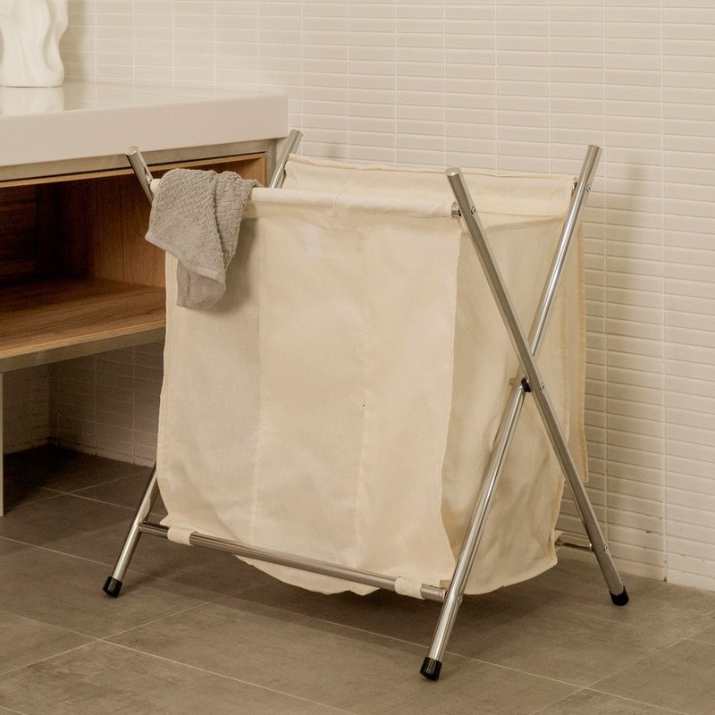 【ikloo】附盖分类脏衣收纳篮/洗衣篮 (三格) - 卫浴用品 - 其他材质 