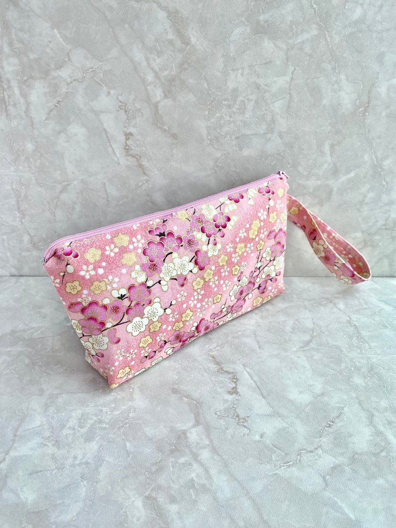 拉链 收纳袋 红包袋 手拿包 - 化妆包/杂物包 - 棉．麻 粉红色