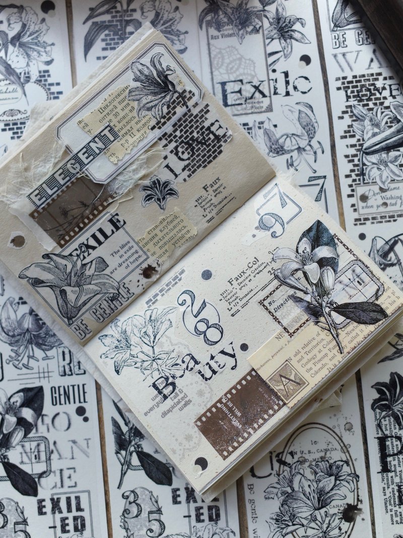 旧影百合 复古百合花 PET 和纸胶带 - 纸胶带 - 其他材质 