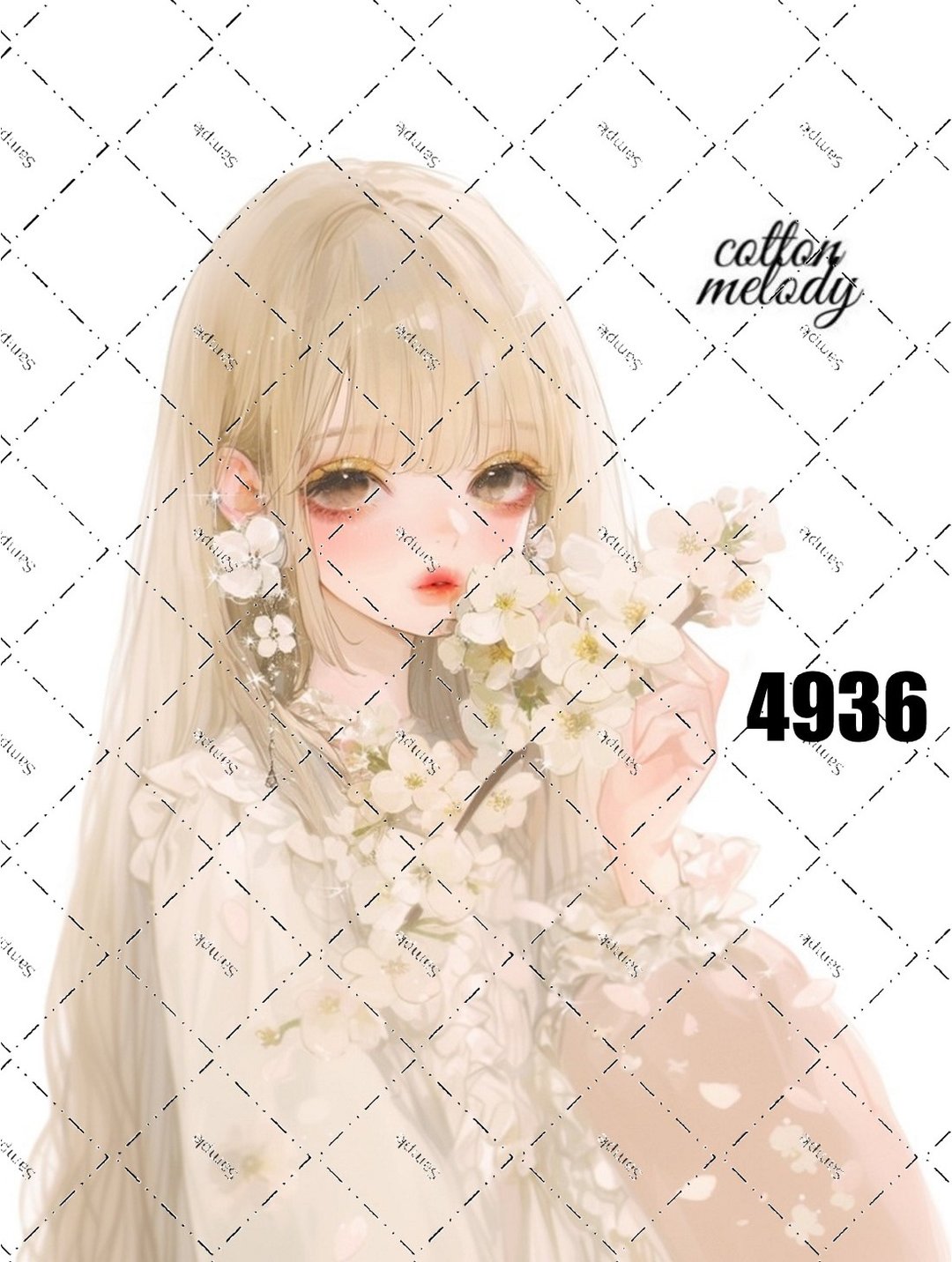 original sticker no.4936 人物贴纸 原创贴纸 原创人物贴纸 装饰贴纸 cotton melody - 贴纸 - 纸 