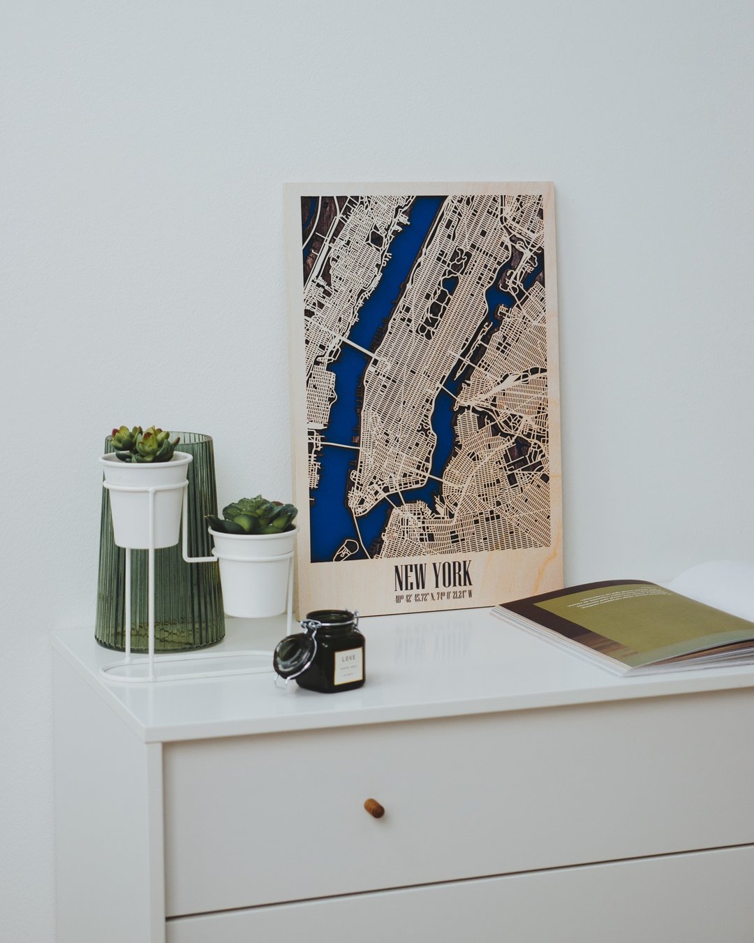 Wood Wall Art, Custom City Map, Housewarming Gift for New Home, Personalized Map - 墙贴/壁贴 - 木头 咖啡色