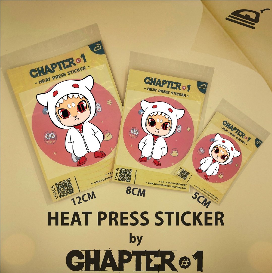 DemiDomi Heat Press Sticker 5, 8, 12 cms - 其他 - 其他材质 白色