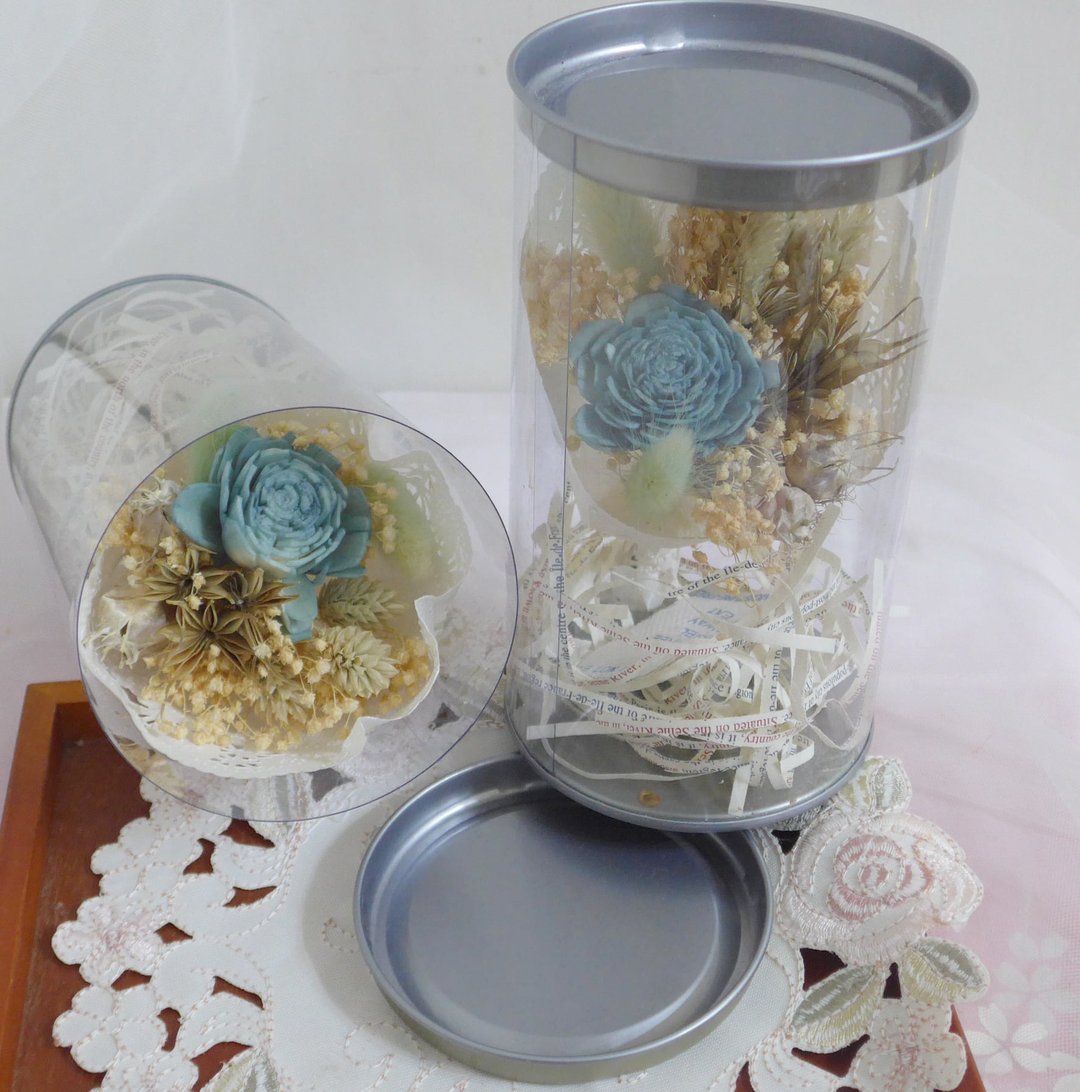 海洋风文青罐装 结婚捧花永生干燥花毕业谢师礼物生日毕业礼物七 - 干燥花/捧花 - 植物．花 蓝色