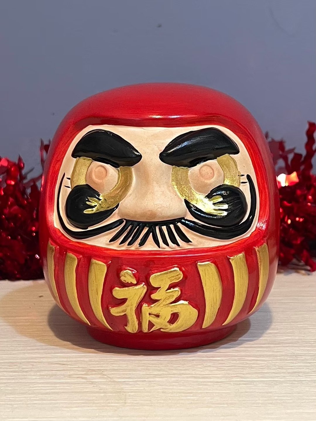 祈愿招福不倒翁存钱筒(红)开运 必胜 - 摆饰 - 陶 红色