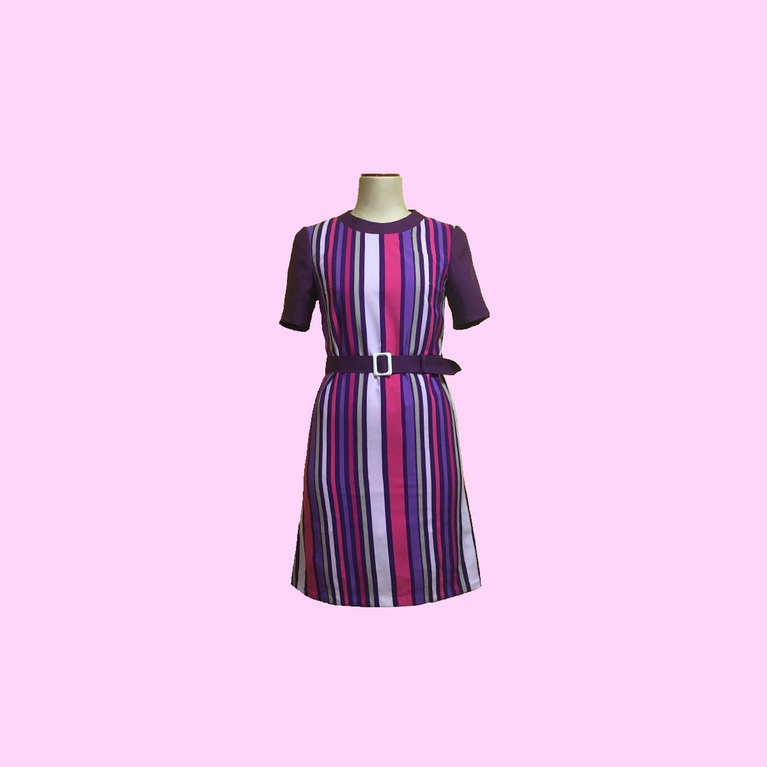 retro one-piece dress marge - 洋装/连衣裙 - 聚酯纤维 多色