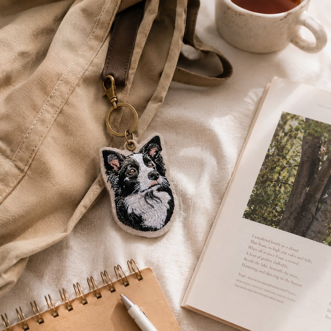 【完美伴侣 钥匙圈】Pawfect Companions 边境牧羊犬 纪念品 - 钥匙链/钥匙包 - 绣线 