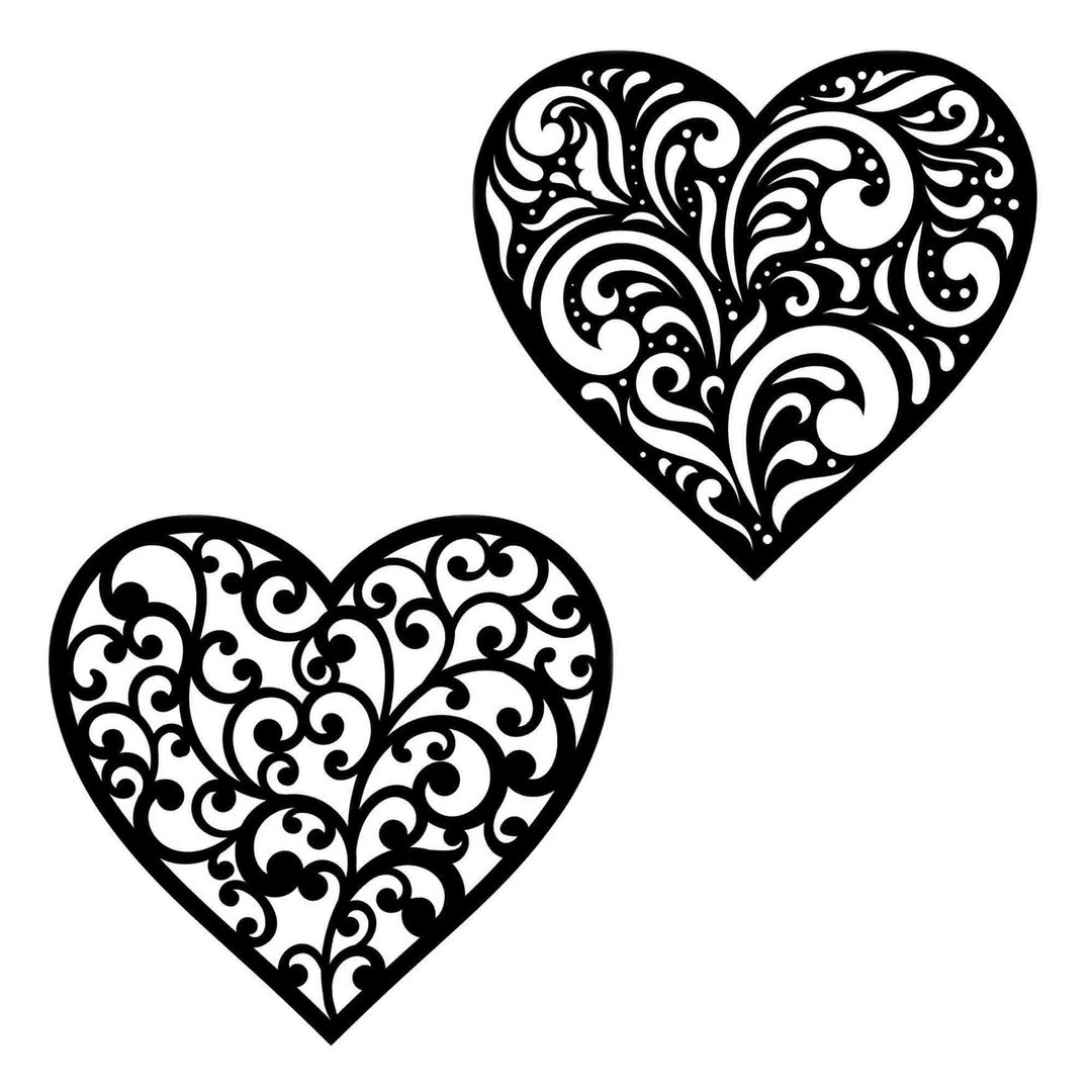 Heart svg, heart template, heart pdf, heart png, heart laser cut, heart cut file - 图文模板设计 - 其他材质 