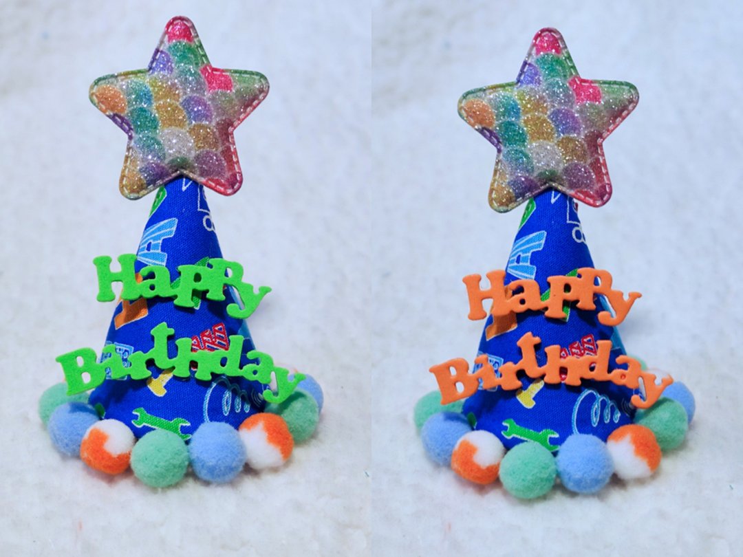 Birthday star 生日之星 宠物生日帽 - 衣/帽 - 棉 蓝色