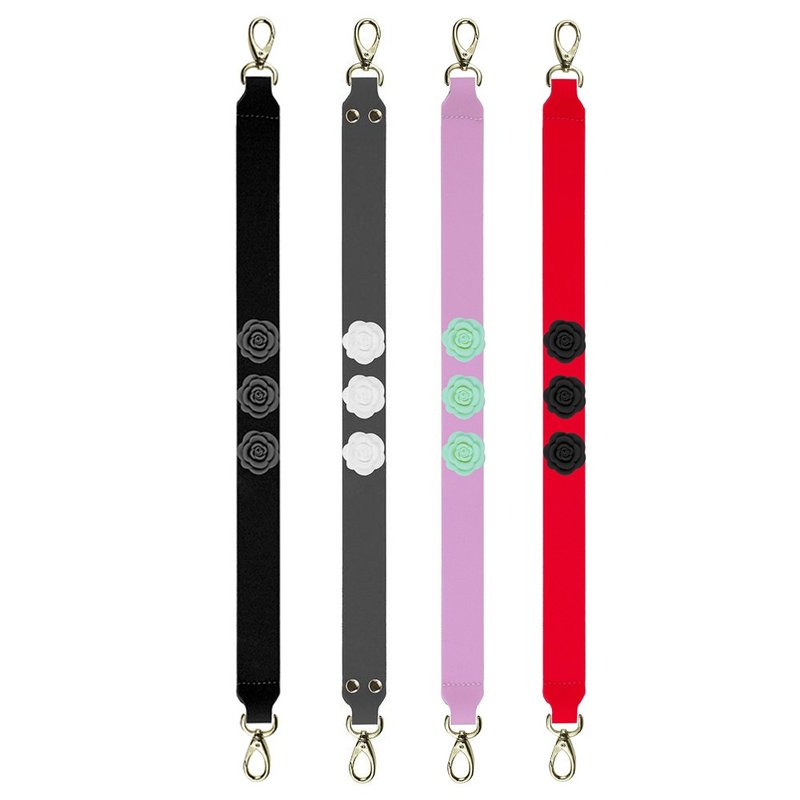 【Candies】580mm Happy 系列硅胶短链 3 朵玫瑰花 粉紫 灰 红 送礼 - 手机配件 - 其他金属 