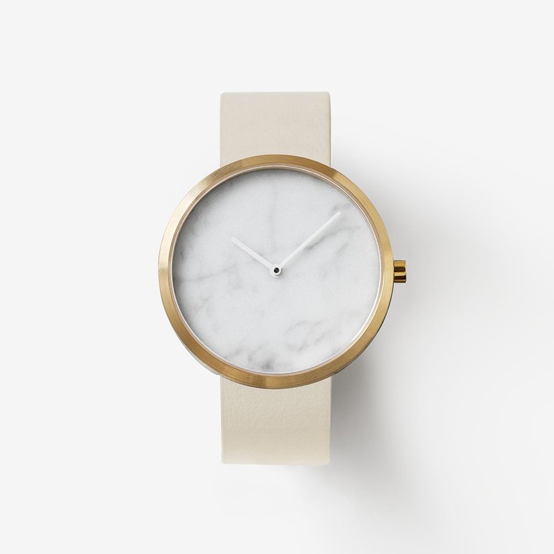 Leaking Dawn 40mm 黑色意大利皮带 真大理石手表 瑞士机芯 - 女表 - 石头 黑色