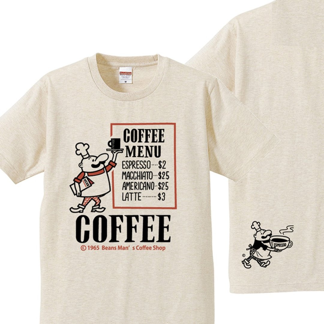 Beansman's Coffee Shop 160 S-XL T-shirt [Make-to-order product] - 中性连帽卫衣/T 恤 - 棉．麻 卡其色