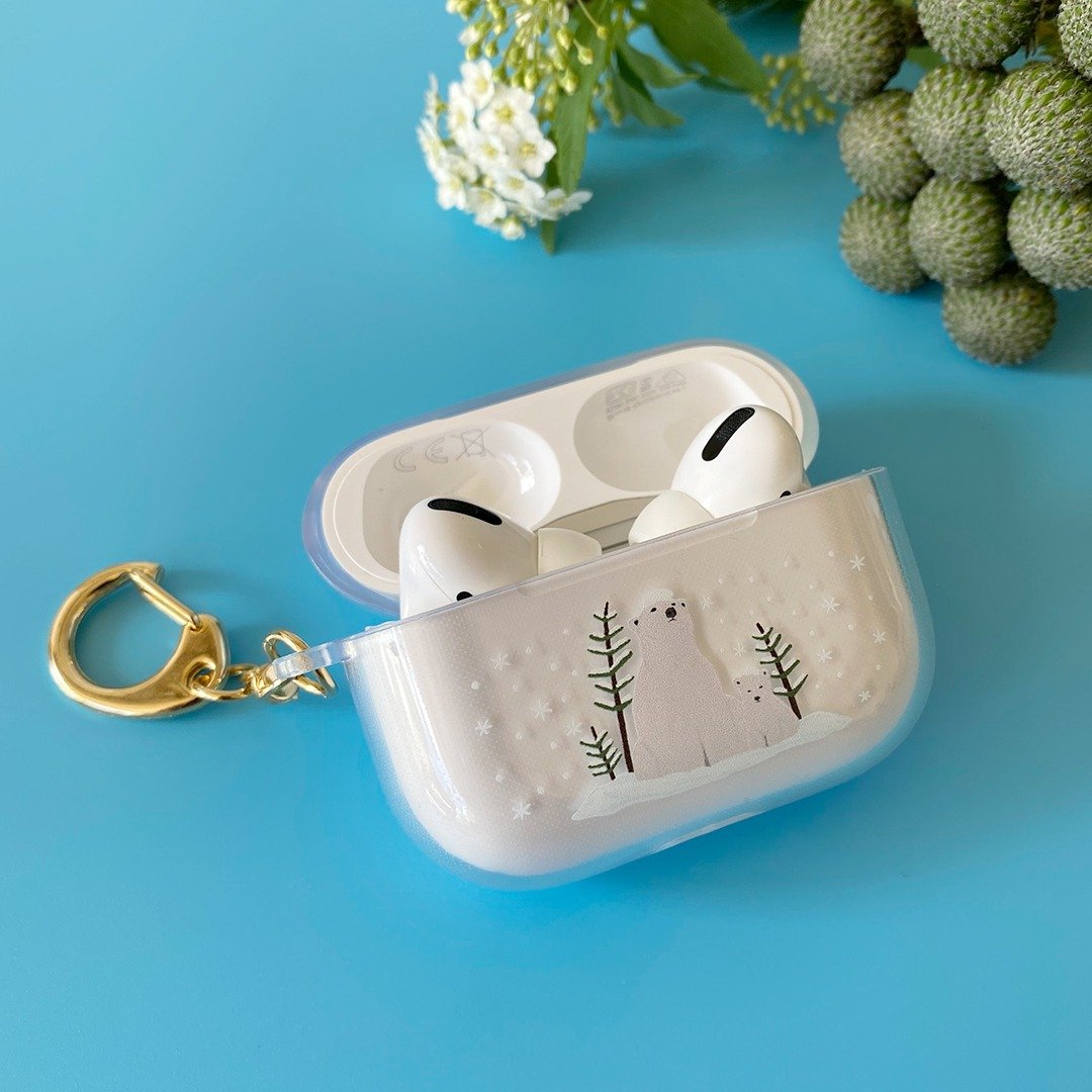 AirPods Pro & AirPods 保护壳-北极熊亲子- - 手机配件 - 塑料 白色