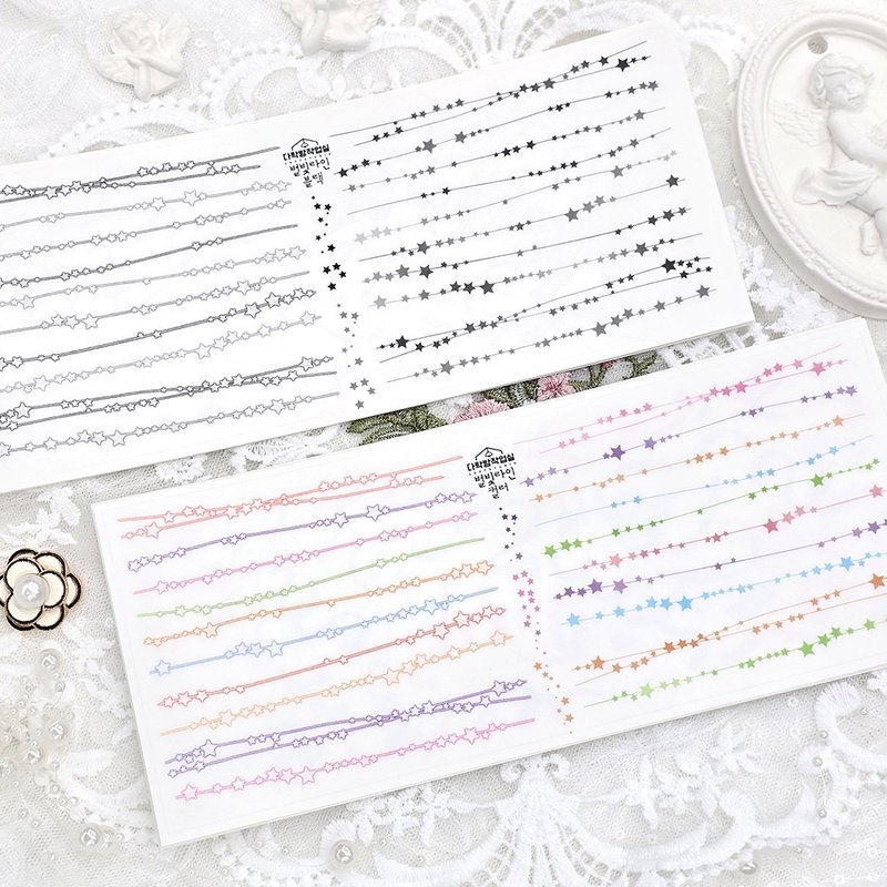 :星光线条 (Black/Color): 雾面半透明贴纸 - 贴纸 - 其他材质 