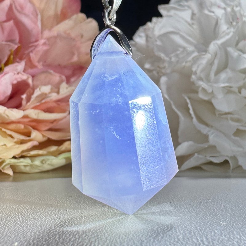 No.128 稀有 蓝月光石 沃格尔 Vogel 双尖 灵摆 项链 蓝月光 - 项链 - 半宝石 多色