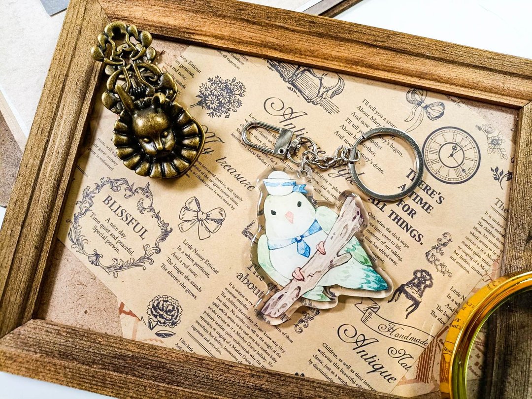 KR519可愛吊飾cute pendant_鸚鵡parrot.A/ 晶透吊飾_鑰匙圈 - 钥匙链/钥匙包 - 塑料 多色
