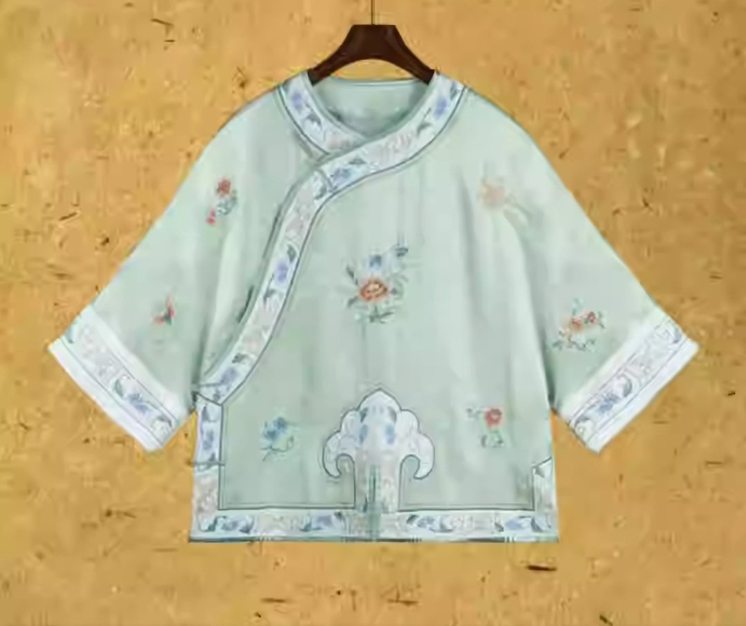 云乐 新中式复古香云纱 上衣 - 女装上衣 - 丝．绢 粉红色