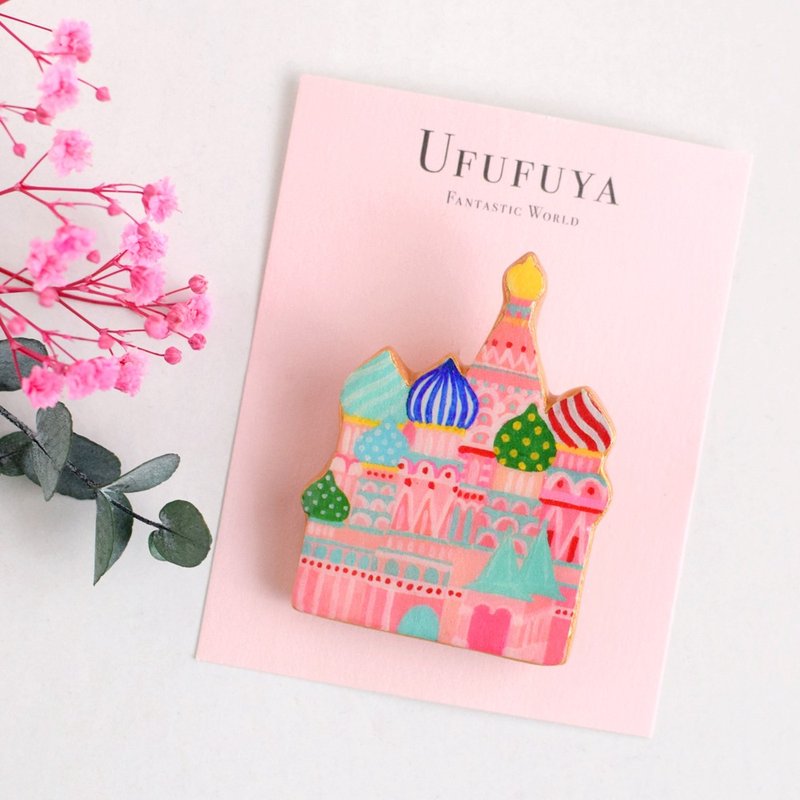 圣瓦西里大教堂胸针 俄罗斯梦幻胸针 - 胸针 - 压克力 粉红色