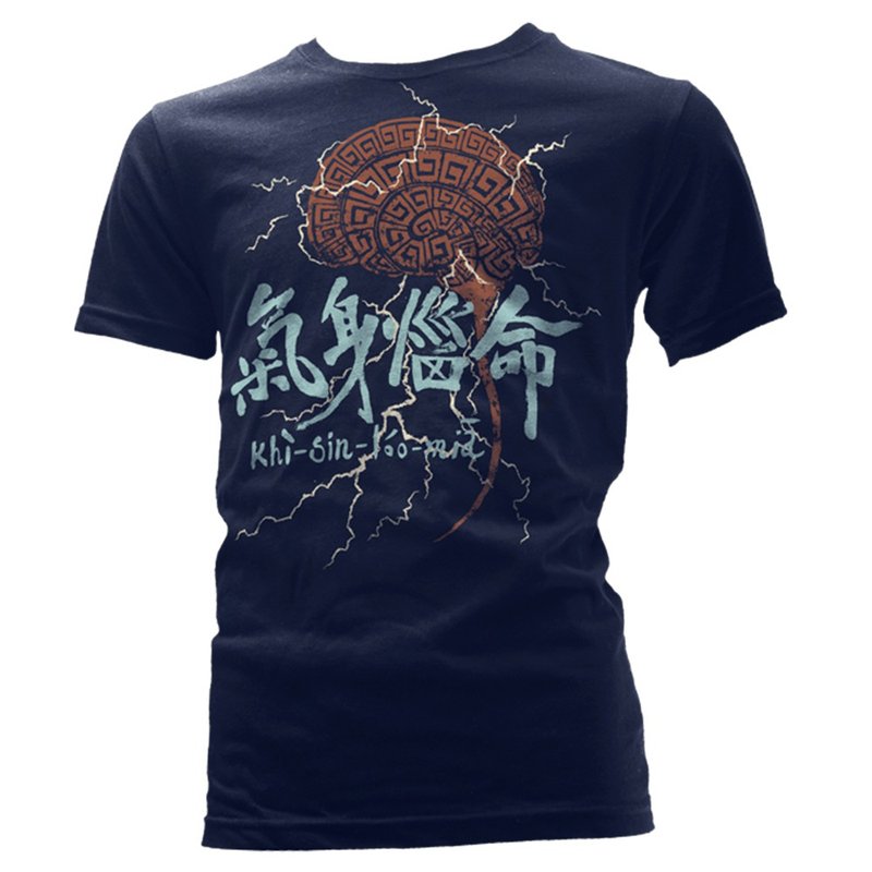 冲台语系列【气身恼命】T恤-丈青色 - 男装上衣/T 恤 - 棉．麻 黑色