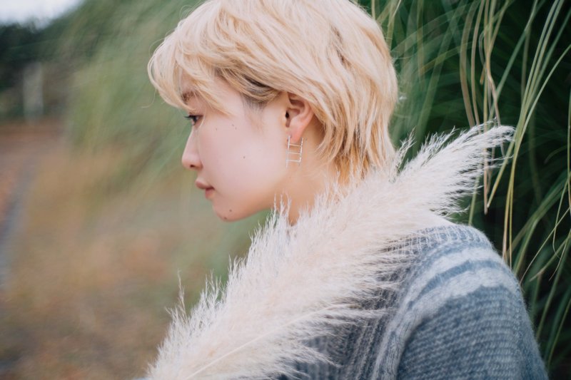 Ladder earrings - 耳环/耳夹 - 银 银色