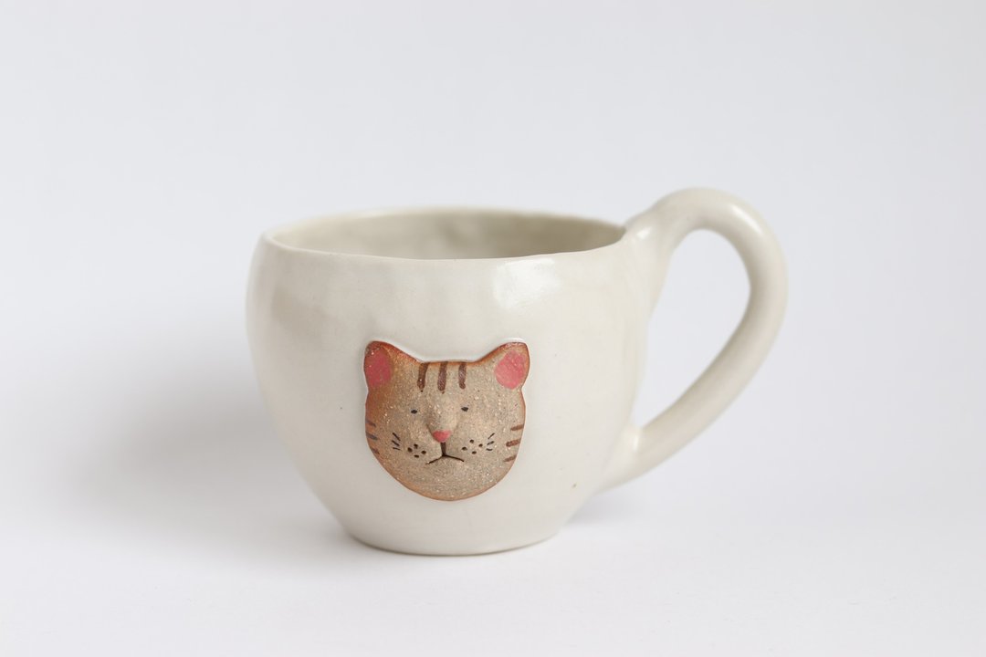 Animal Mug Cup Pheasant Cat [Made-to-Order] - 陶艺 - 陶 咖啡色