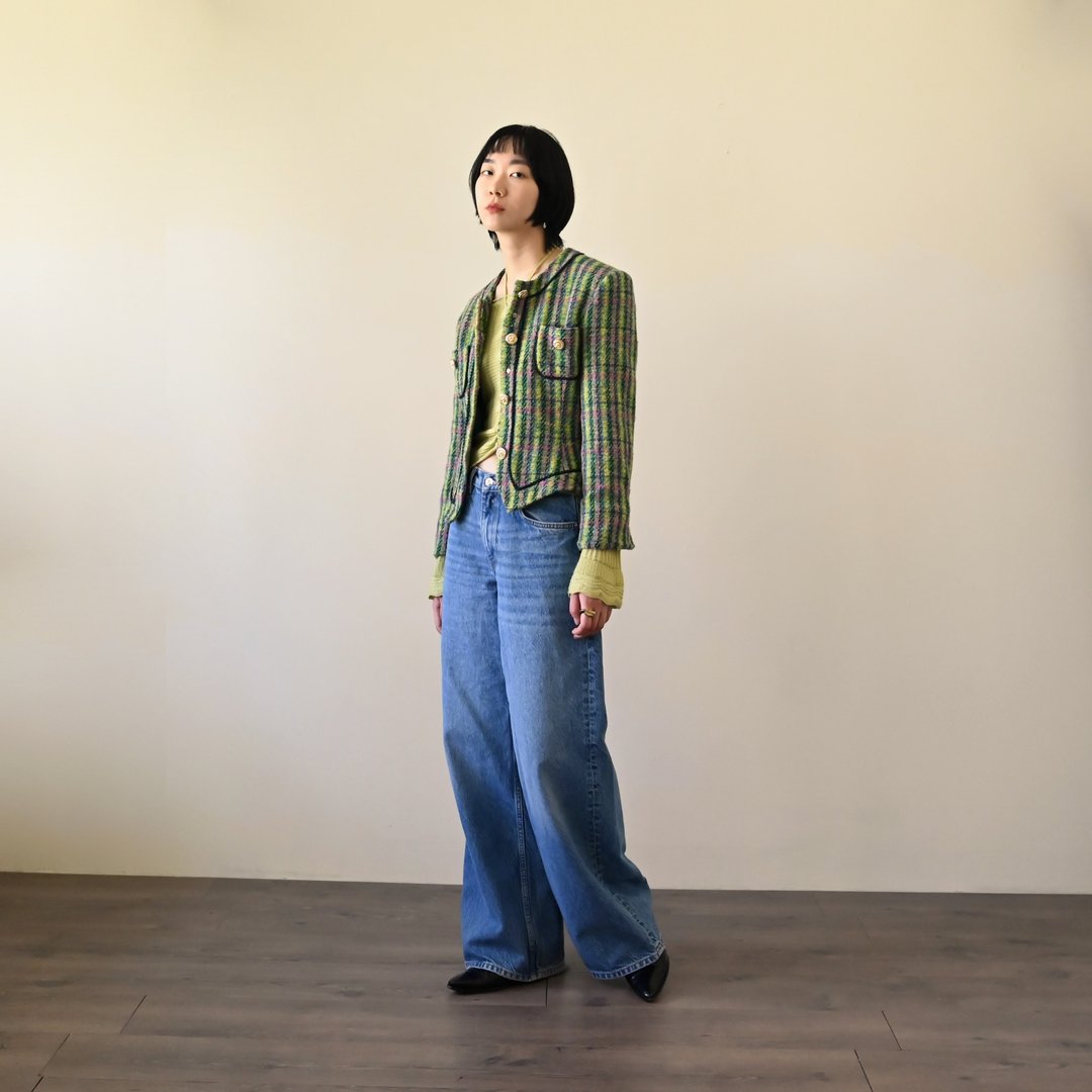 【NaSuBi Vintage】多色混纺花古着外套 - 女装休闲/机能外套 - 羊毛 