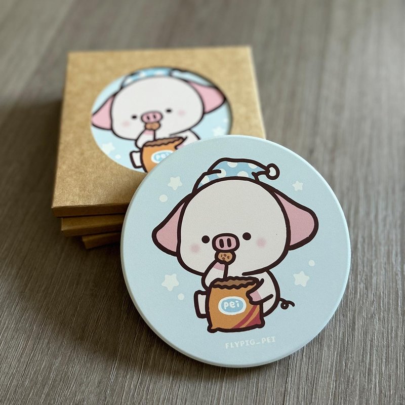 莺歌陶瓷杯垫 I 吸水杯垫 I 小飞猪培培 - 杯垫 - 其他材质 