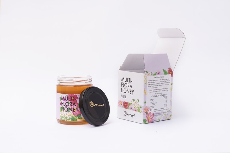 台湾蜂蜜 l 百花蜜 320g - 蜂蜜/黑糖 - 玻璃 黄色