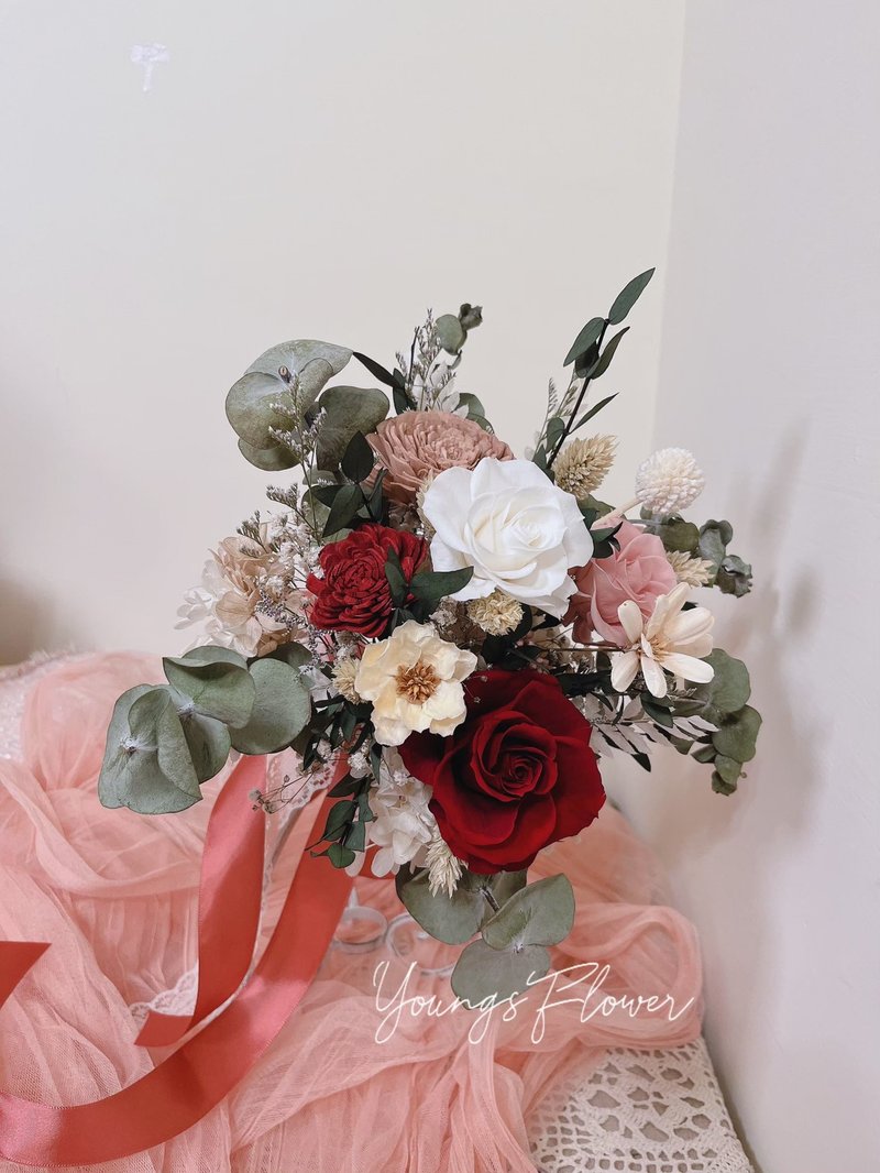 永生捧花 登记结婚捧花 - 干燥花/捧花 - 植物．花 红色