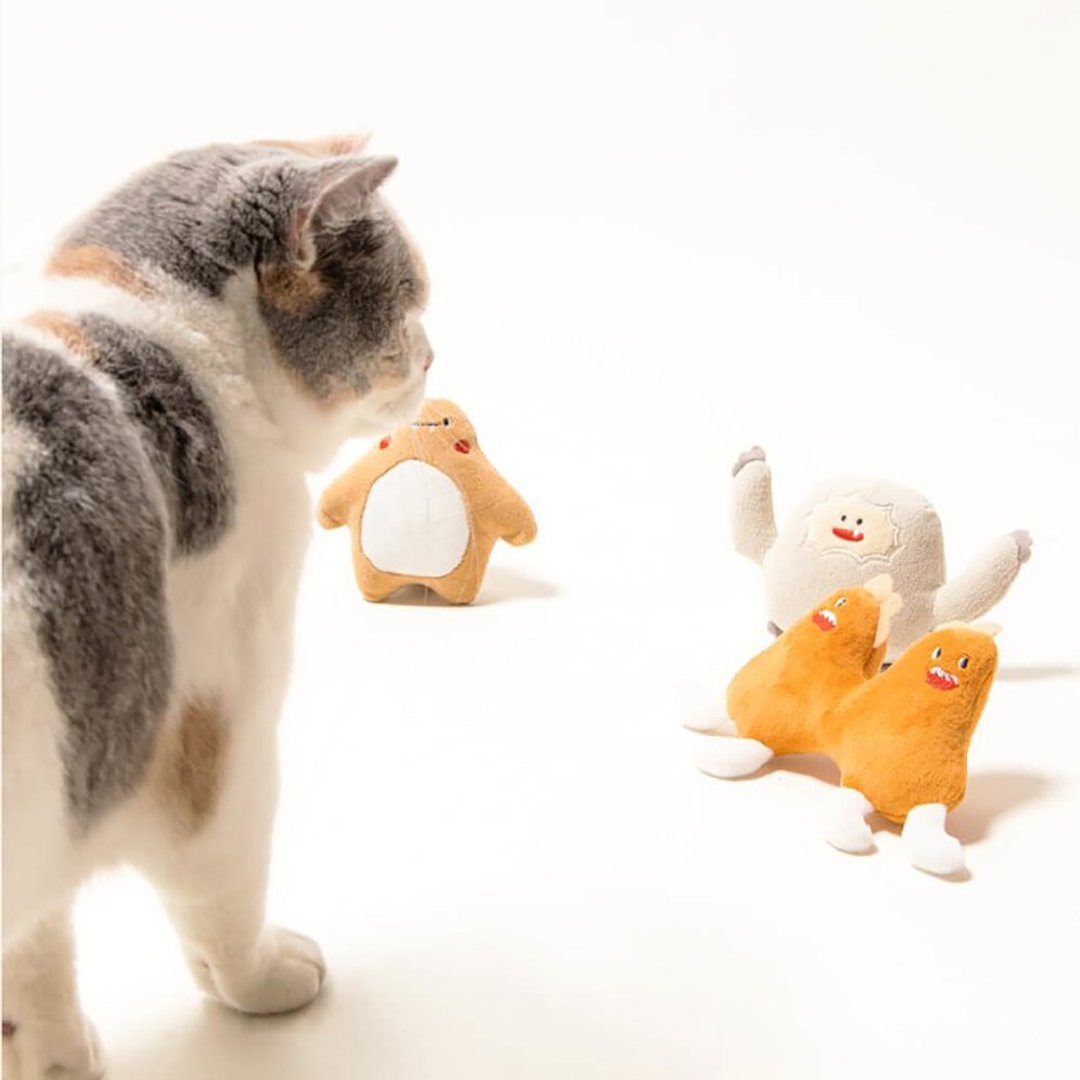 猫玩具 小怪兽款 内置猫薄荷 毛绒玩具 磨牙 猫咪自嗨玩具 可水洗 - 玩具 - 棉 多色