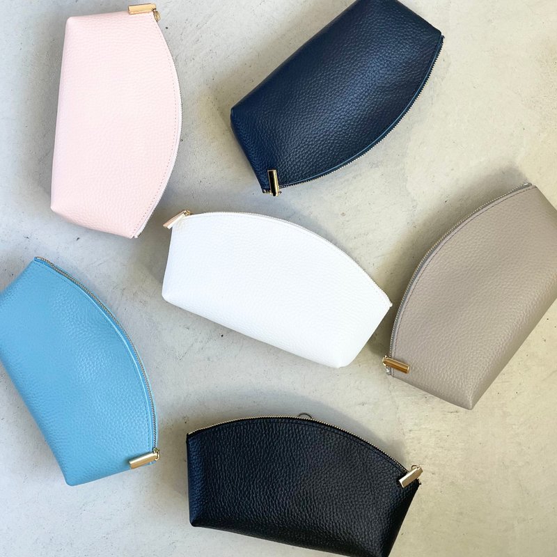 牛纹理皮革 多功能收纳包【共6色】 - 化妆包/杂物包 - 真皮 灰色