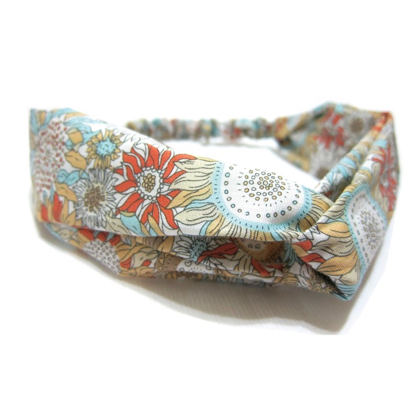 花绪日 松紧带 发带 好烦小姐 小碎花 - 发饰 - 棉．麻 橘色