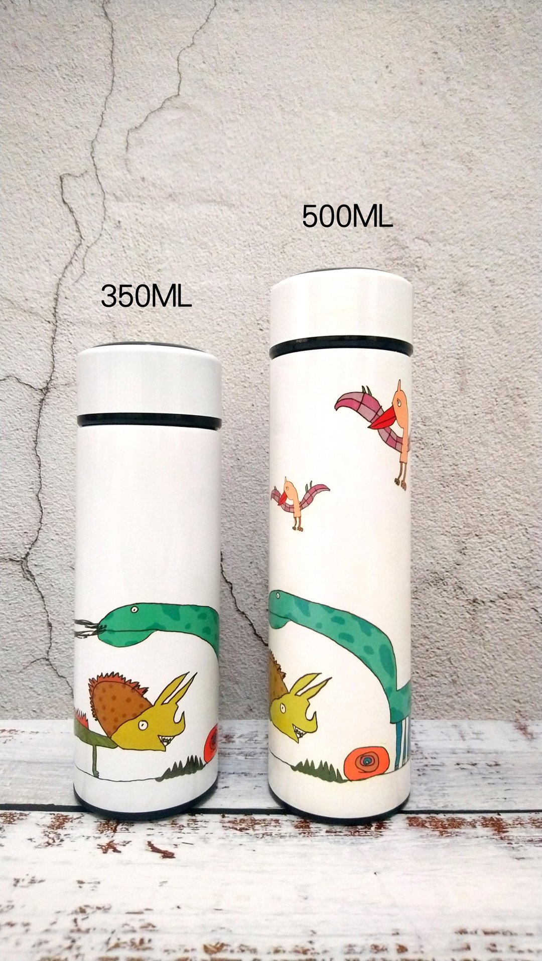 【定制化礼物】(定制商品)涂鸦304不锈钢真空保温瓶350ML、500ML - 保温瓶/保温杯 - 不锈钢 多色
