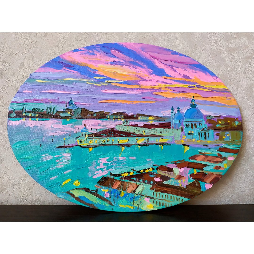 Venice painting Italy Original Art Italian Artwork Fine Art Impasto Oil Painting - 海报/装饰画/版画 - 其他材质 多色