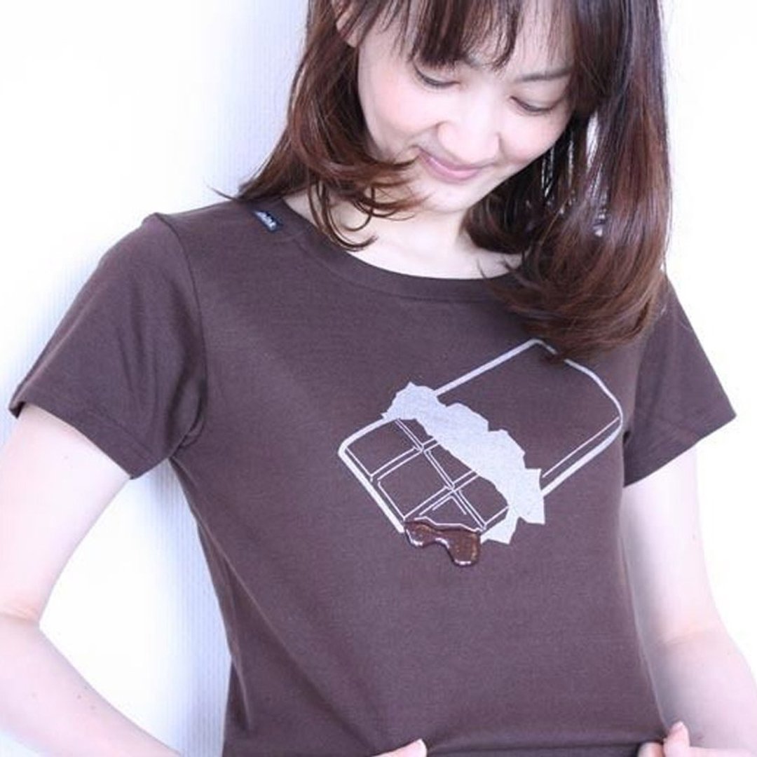chocolate T-shirt - 中性连帽卫衣/T 恤 - 棉 咖啡色