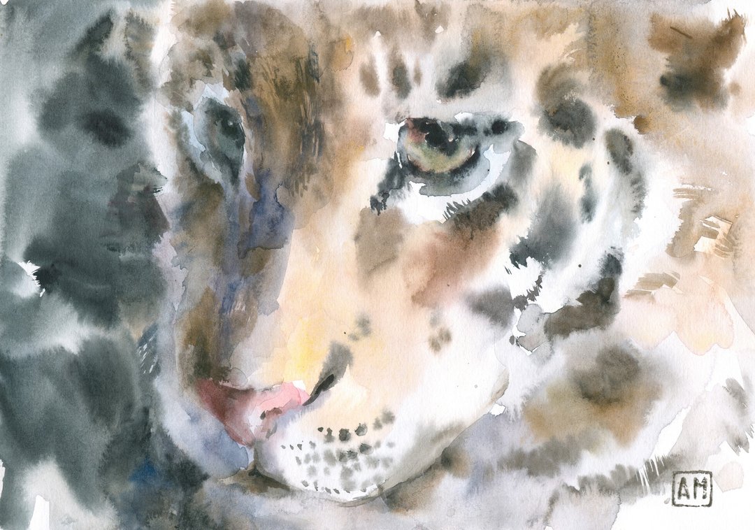 Cute Little tiger artwork hand painted Watercolor painting on paper - 墙贴/壁贴 - 其他材质 