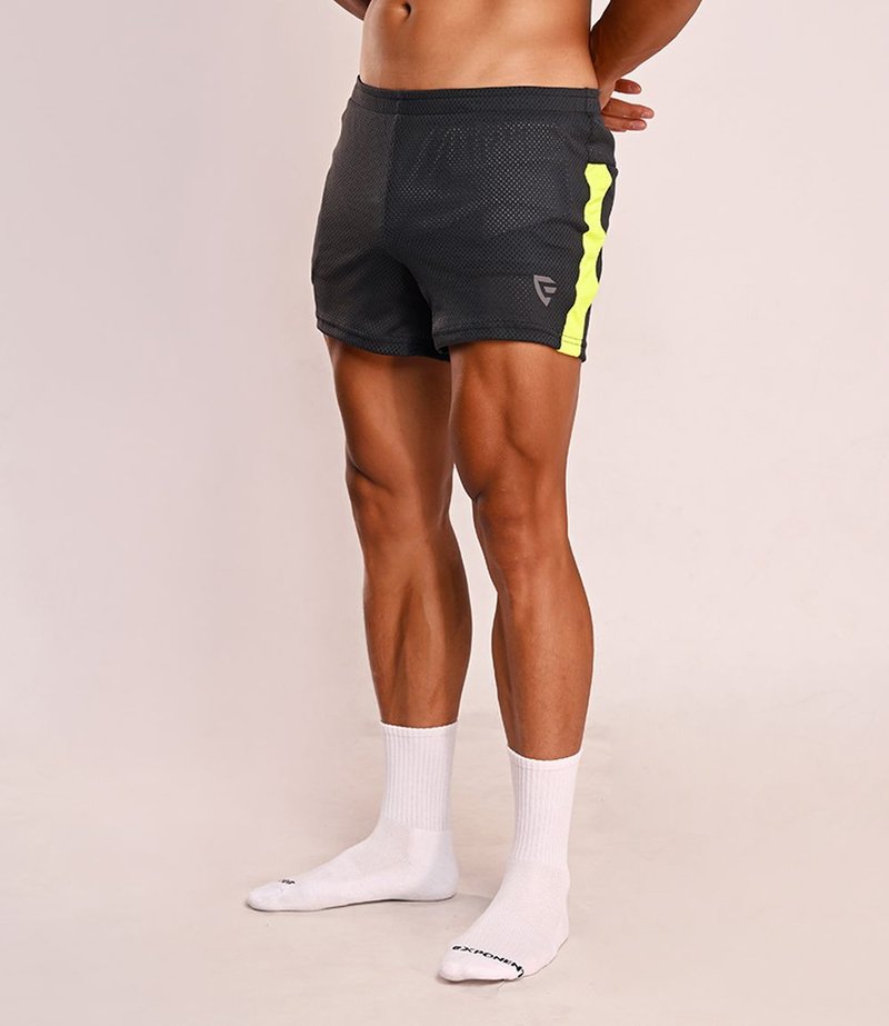 3D MESH-EX 热力四射 透气运动短裤 - 深灰色 - 男士短裤 - 聚酯纤维 灰色