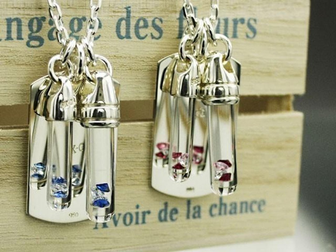 PX-G Silver Tag Pendant - 项链 - 玻璃 银色