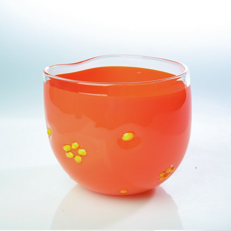 炽热果露 手作玻璃 纯手工吹制 - 花瓶/陶器 - 玻璃 红色