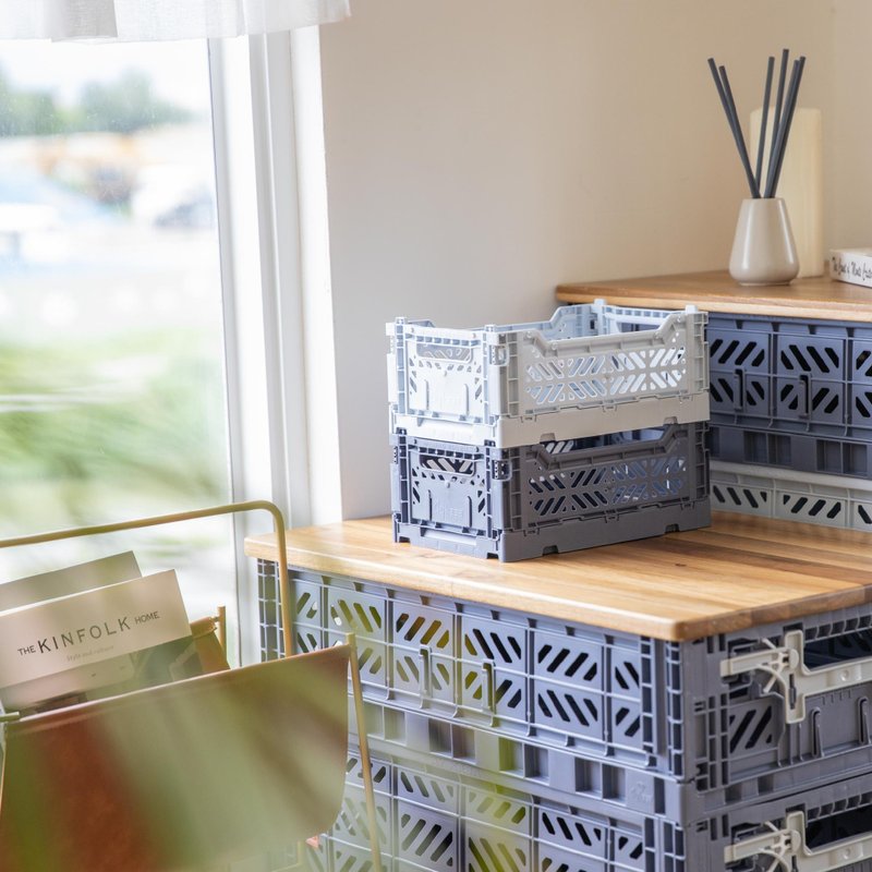 土耳其Aykasa折叠收纳篮(S)-雾灰蓝 - 收纳用品 - 塑料 蓝色